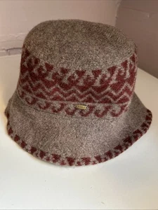 Scala Wool Felt Hat Cap Boho Burgundy Gray Floppy Hippy Aztec Quality! Round A+ - Picture 1 of 10