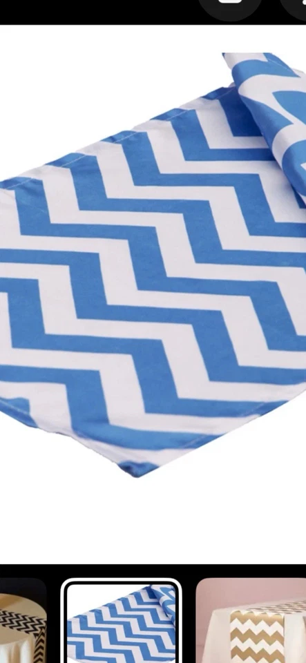 Набор из 10 дорожек для стола из полиэстера Chevron 13x108 - Изображение 1 из 3