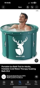 Portable Ice Bath Tub for Adults, Foldable Cold Water Therapy Soaking Bath 31.5 - Picture 1 of 4