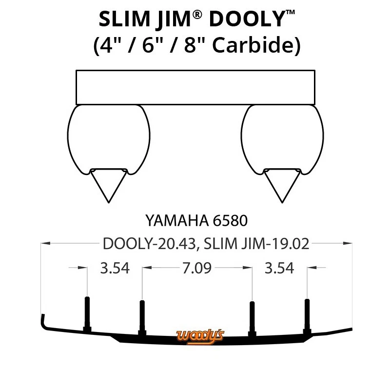 Удилища износостойкие Woodys Dooly карбид - 6 дюймов для 2008-2010 Yamaha RS90LTGT RS Vector LTX - Изображение 1 из 2