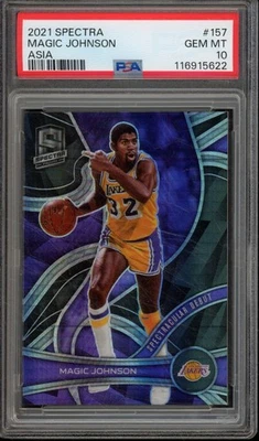 2021-22 Panini Spectra MAGIC JOHNSON #157 Asia SP Los Angeles Lakers PSA 10 - Image 1 of 2