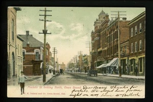 Canada postcard Ontario Owen Sound Poulette Street looking North 1912 - Picture 1 of 2