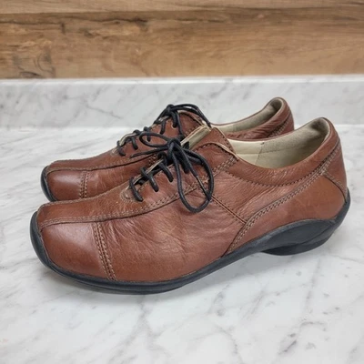 Wolky Zapatos Mujer Talla 38 EE. UU. 7 Informales Tenis para Caminar Cuero Marrón Con Cordones Foto 1 de 4