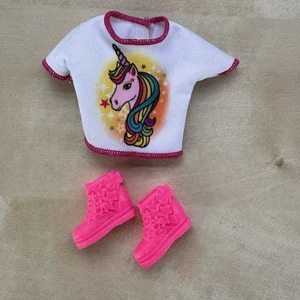 Barbie Fantasy Hair - Unicorn Shirt And Shoes Only - Picture 1 of 3