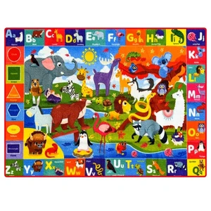 Klassenzimmerteppich für Kinder - 79x60 ABC Teppiche für Spielzimmer - Alphabet Lernbereich... - Bild 1 von 8