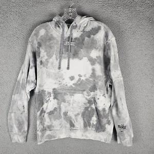Nike Sportswear Hoodie Men's Medium Gray Tie Dye Logo DO6186-045 Kangaroo Pocket - Picture 1 of 12