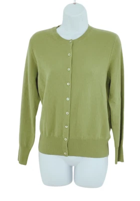 M&S AUTOGRAPH PURE CASHMERE DARK GREEN or FRESH MINT CREW NECK CARDIGAN - Image 1 of 4