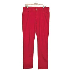 Pantalones de mezclilla ajustados Banana Republic 31 rojos frente plano 5 bolsillos algodón - Imagen 1 de 8