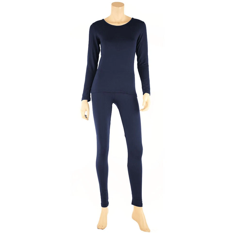 Roupa íntima térmica feminina Therma Tek microfibra lã Long Johns conjunto com 2 peças - Imagem 1 de 4