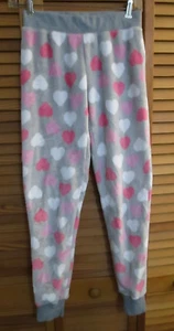 SR2 Girls Small Fleece Heart Pattern Pajama Pants - Picture 1 of 7