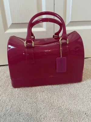 Cartera grande Furla rosa caramelo gelatina con bloqueo de etiqueta colgante y bolsa antipolvo Foto 1 de 4