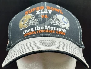 Super Bowl XLIV 44 Own The Moment Saints Colts Embroidered BlackCap NEW - Picture 1 of 8
