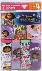 New Disney Encanto Girls 7 pk Multicolor CottonBriefs Panties Underwear Sz 4 NEW - Picture 1 of 3