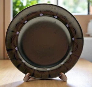 Franciscan Earthenware Zanzibar Dessert Bread Plate 6.5 Inch Black MCM Floral - Picture 1 of 6