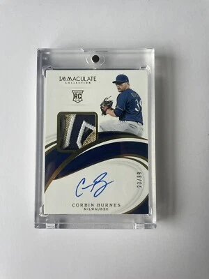 2019 Panini Immaculate Col. #15 Corbin Burnes Material Autographed 23/99 - Image 1 of 2