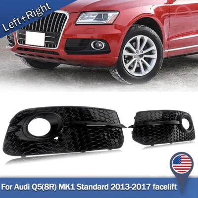 2x SQ5 Style Front Bumper Fog Light Covers Grille Bezel For Audi Q5 8R 2013-2017 Foto 1 de 4