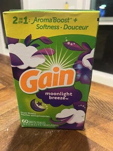 Gain, 2-in-1 Fabric Softener Dryer Sheets, Moonlight Breeze, 60 Count - Picture 1 of 1