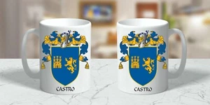 HERALDIK WAPPEN ~ CASTRO FAMILIENWAPPEN ~ KERAMIKTASSE 11oz. - Bild 1 von 1