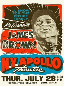 Heim Wand Kunstdruck - Vintage Konzert Poster - James Brown - A4,A3,A2,A1 - Bild 1 von 1