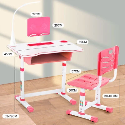 OYAJIA Verstellbar Kinderschreibtisch Kinder Studiertisch & Stuhl mit LED Wjhihi - Bild 1 von 4