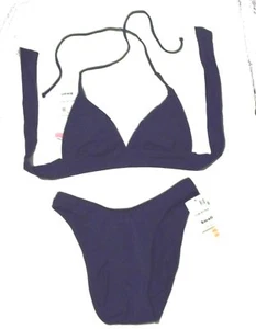 Sunsets Navy Bikini Swimsuit Halter Top & Scoop Bottoms NWT$94 Size Small - Picture 1 of 4