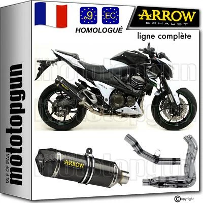 ligne complete hom open carbon c tech arrow pour kawasaki z800 z-800 e 2013 13 - Photo 1/4
