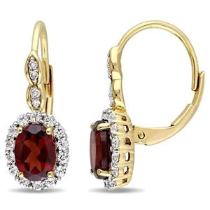 2.5CT Oval Red Morganite Lab-Created Women's Hoop Earring 14K Yellow Gold Plated - Picture 1 of 6