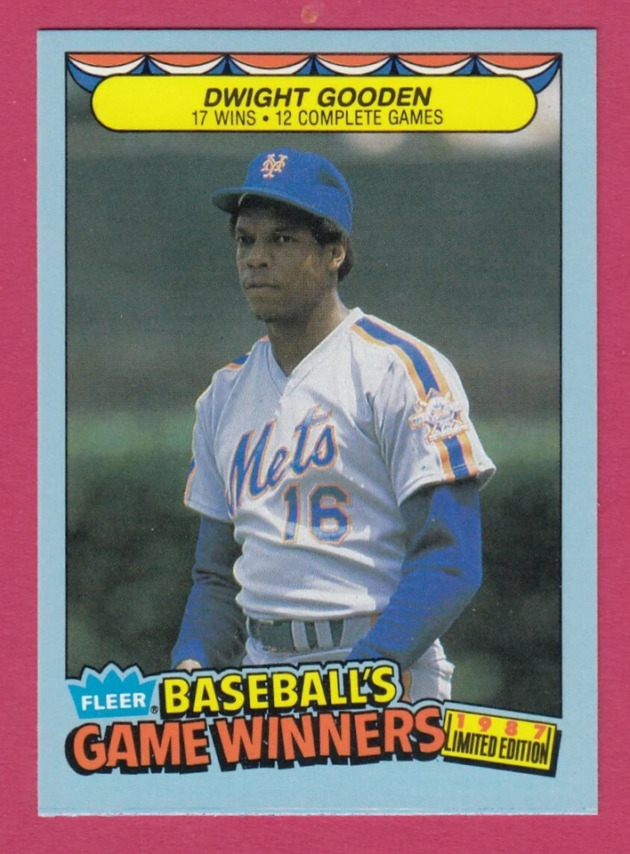 1987 Fleer Baseball Limited Edition Game Winners # 18 Dwight Gooden - Image 1 of 1