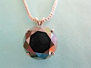 COLLAR DE DIAMANTES NEGROS 100 % REALES 9,0 quilates, certificado de autenticidad, probador de diapositivas gratis - Imagen 1 de 9