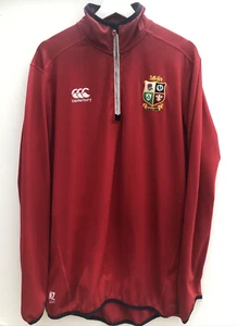 BRITISH LIONS Rugby Training Top Canterbury NZ 2017 Red 1/4 Zip Mens Medium M - Imagen 1 de 11