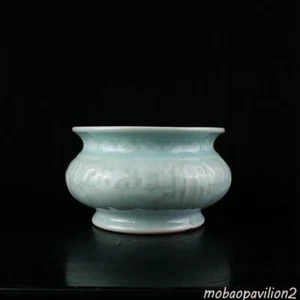 old Chinese Longquan Celadon Porcelain Handcarved word incense burner - Picture 1 of 11