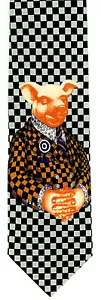 Stefano Enrici Gentleman Pig Men's Silk Neck Tie Fashion Dress Checks Necktie - Picture 1 of 3