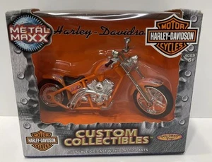 "FXDWG Dyna Wide Glide" Metal Maxx - Harley Davidson, Orange 1:17 Die Cast - NEW - Picture 1 of 5