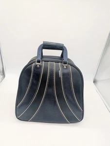 Bolso de Bowling Brunswick Ball De Colección - Estante de Metal Cuero Azul - Azul - Pliegue - Imagen 1 de 21