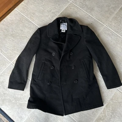 DSCP Quarterdeck Collection Men’s Navy Pea Coat Size 40R Black Wool Jacket Large - Image 1 of 4