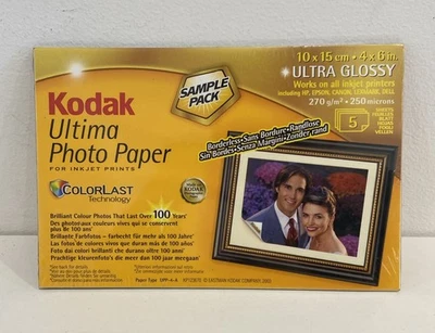 Kodak Ultima Picture Paper 4x6" 5 Sheets Sealed - Image 1 of 2