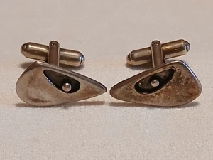 Vintage STERLING SILVER Men's Cufflinks & Tie Clips Bars - Imagen 1 de 9