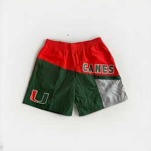 Mitchell & Ness Mens Miami Hurricanes NCAA Nylon Utility Shorts - Picture 1 of 15