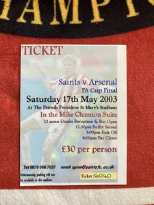 Ticket Stub | 2003 FA Cup Screening | Southampton v Arsenal FC | @ St Mary’s - Picture 1 of 2
