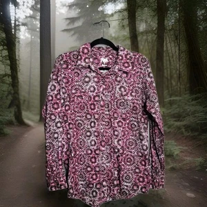 Rock 47 by Wrangler Shirt Damen Large Pearl Snap Langarm Pink Western - Bild 1 von 7