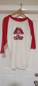 The Rocky Horror Picture Show Glitter Men's Raglan Red Size L-XL USA MADE !  Vtg - Picture 1 of 4