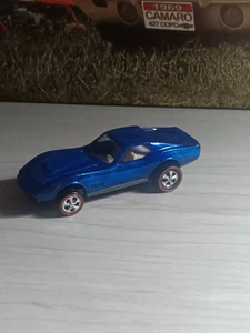 Hot Wheels Redline CUSTOM CORVETTE Blue White Interior Redone - Picture 1 of 6
