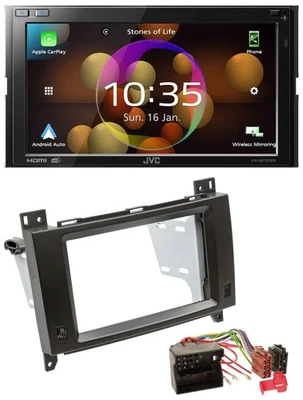 JVC DAB MP3 2DIN Bluetooth USB Autoradio für Mercedes B- A-Klasse 04-12 schwarz - Bild 1 von 4