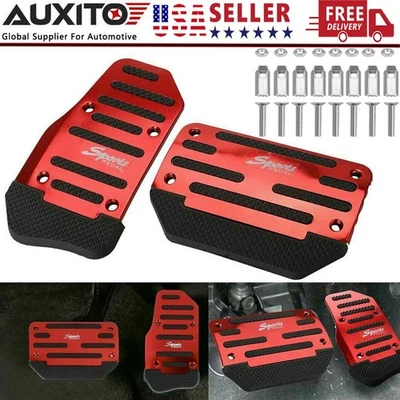 Car Red Non-Slip Automatic Gas Brake Foot Pedal Pad Cover Accessories Universal - Image 1 of 4