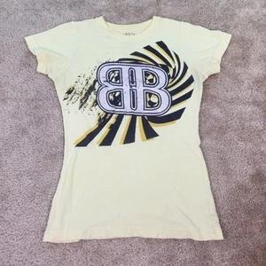 Rob and Big Black BB Fitted Women’s Baby Tee Size XS Neon Yellow MTV Y2K B932 - Picture 1 of 8