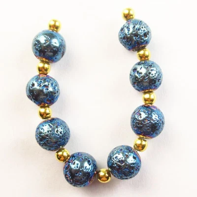 Juego de 8 piezas colgante bola geoda cuarzo druzy ágata cristal titanio azul H93750 Foto 1 de 2