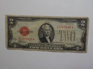 Currency Note 1928 2 Dollar Bill Paper Money Red Seal United States American - Picture 1 of 2