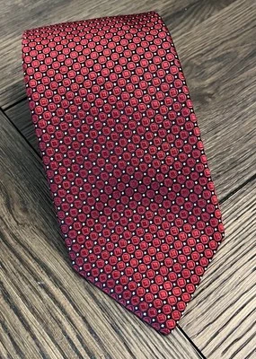 Gravata JZ Richards estampa ponto vermelho 100% seda feita à mão nos EUA 59" L - EXCELENTE! - Imagem 1 de 4