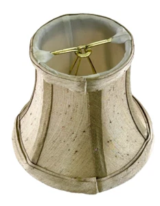 5 x 4 inch Textured Burlap Fabric Chandelier Bell Shape Shade, Cream - Picture 1 of 6