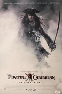 JOHNNY DEPP SIGNED AUTOGRAPH 12x18 PIRATES OF THE CARIBBEAN POSTER PHOTO JSA COA - Picture 1 of 2